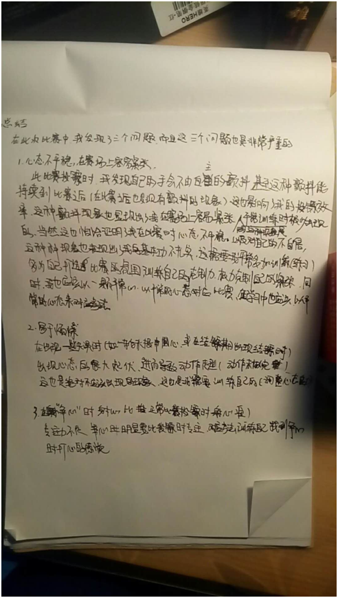 比賽后總結(jié)，洞悉成敗，砥礪前行，為未來再出發(fā)蓄力備戰(zhàn)